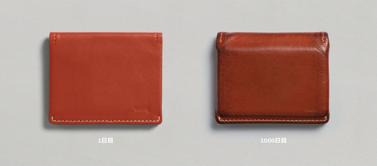 経年変化して色味が変わったベルロイの財布