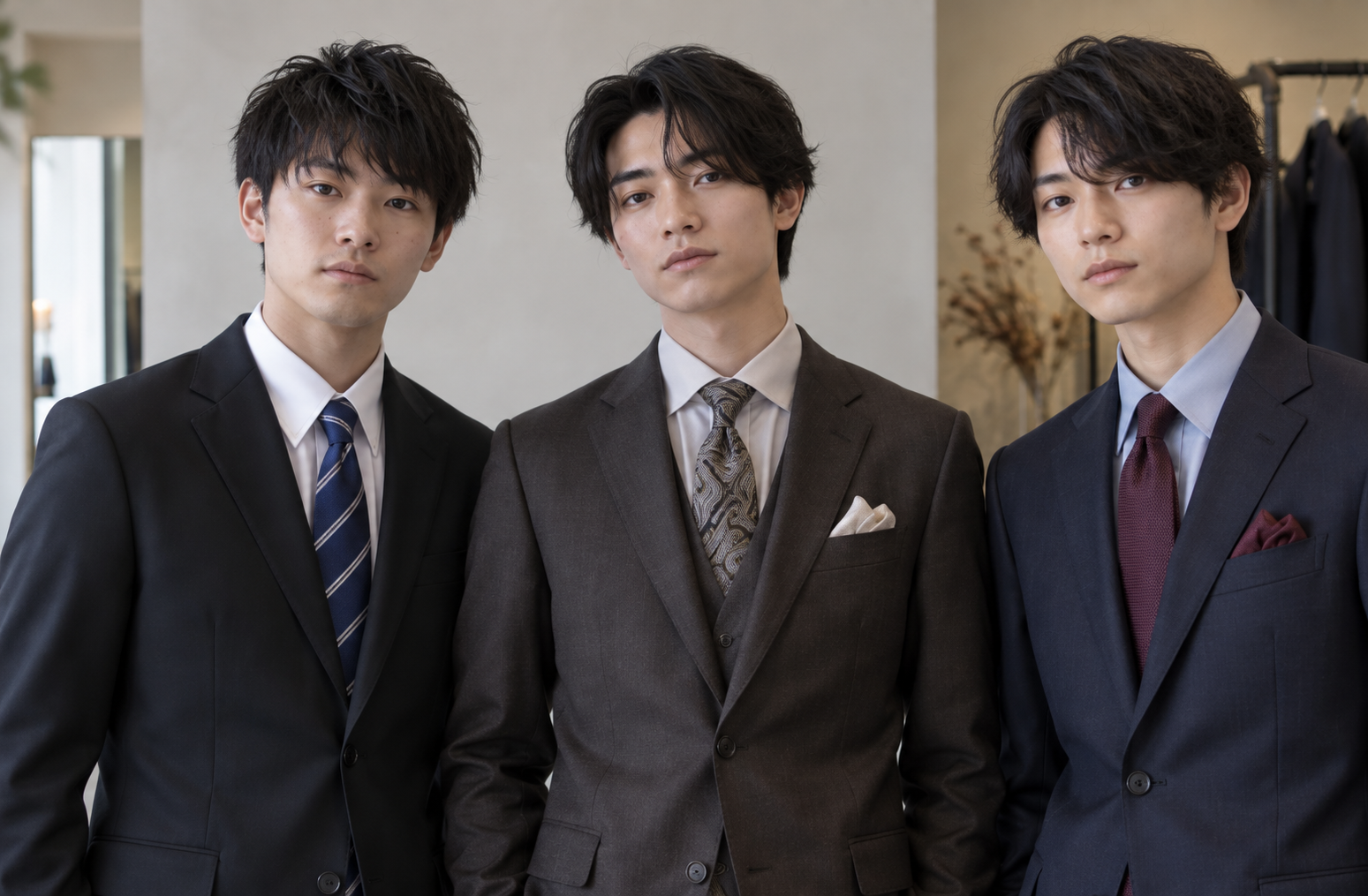 成人式スーツのシャツとネクタイ