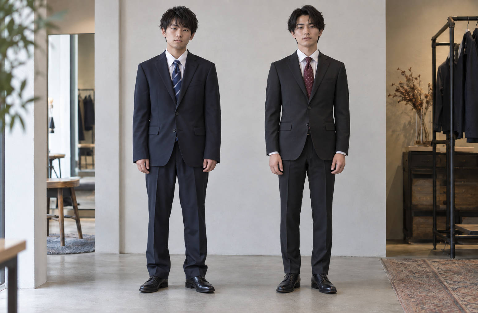成人式スーツのサイズ感比較